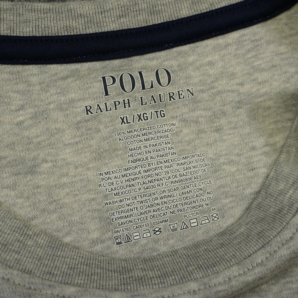 NEW Polo Ralph Lauren T Shirt Mens XL Gray Mercerized Cotton Short Sleeve Pony